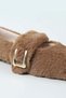 Women's Plush Elastic Home Slippers with Wool Inside - Brown - 38 - 3
