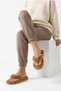 Women's Plush Flip-Flop House Slippers with Soft Soles, Open-Toe, Winter Comfortable Casual Slippers - 6