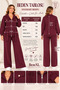 Plus Size Zippered Knitwear Set with Waist Belt, Plum - 2