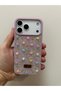 iPhone 18 Pro Compatible Lilac Colorful Sparkling Crystal Stone 3D Flower Pattern Luxury Phone Case
