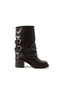 Logan Women's Genuine Leather Buckle Detailed Drawstring Heeled Boots