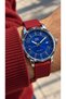 In Stylish Box, Red Silicone Cord, Parliament Blue Dial, Men's Wristwatch + Bracelet