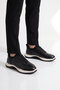 Rubber Sole Sneaker with Rubber Laces Stylish Comfortable Black-White Genuine Leather Men's Casual Shoes Hz2844-8225