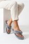 Women's Plush Flip-Flop House Slippers with Soft Soles, Open-Toe, Winter Comfortable Casual Slippers