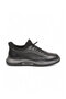 Rubber Sole Sneaker with Rubber Laces Stylish Comfortable Black-Smoked Genuine Leather Men's Casual Shoes Hz2844-8225 - 2