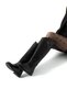 Justin Genuine Leather Women's Buckle Riding Boots Flat Sole Below the Knee Boots - 6