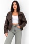 Women's Bomber Seasonal Brown Leather Jacket - 4