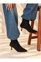 Vienna Black Suede Pointed Toe 5 cm Thin Heel Women's Boots Botti̇e - 3