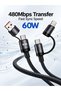 DCM45 Super Fast Charging 3-in-1 Data Cable, Multi-Connector USB Charging Cable for Compatible Smartphones and Devices, Fast Charging and Data Transfer Cable for Home, Office and Travel - 2