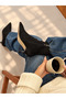 Vienna Black Suede Pointed Toe 5 cm Thin Heel Women's Boots Botti̇e - 4