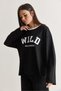 Women's Wild Printed Crew Neck Oversize Long Sleeve Sweatshirt 2392 60286691 - 4