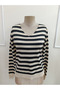 Women's Long Sleeve V-Neck Striped Knitwear Blouse - 4