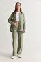 Women's Green High-Waisted Wide-Leg Loose-Fit Denim Trousers Yp4363 60286688 - 3