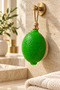Decorative Scented Soap & Peel-Off Effective Hangable Decorative Bath Soap & Green Lemon Shaped Fiber Solid Soap 10.5 X 8 X 4.4 cm