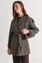 Women's Lined Plaid Patterned Belted Double Breasted Collar Pocket Detailed Trench Coat 7092 60286678 - 3