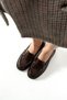 David Genuine Leather Patent Leather Thick Soled Women's Loafer Shoes
