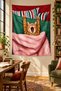 Cat Stretching on Bed Patterned Fun Modern Digital Printed Stain Resistant Washable Fabric Wall Covering Wall Tapestry Decorative Tapestry - 3