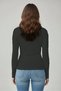 Women's Anthracite Long Sleeve Square Neck T-Shirt Blouse Camisole Ribbed - 2