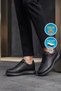 Orthopedic Comfortable Sole Lace-Up Black Genuine Leather Men's Casual Shoes Hz2329-2028 - 3
