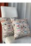 Kitchen Cafe Themed Ceramic Patterned 2-Piece Double-Sided Cushion Cover 43X43 Liquid Repellent Stain Resistant - 7