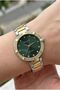Luxury Looking Women's Wristwatch |   33 mm Steel Band, Green Dial with Stone Detail - 5