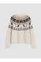 Rmz Gi̇yi̇m Farkiyla Zero Roba Collar Girls' Embroidered Knitwear Sweater - 3