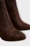 Women's Thick Heeled Side Zipper Boots Brown - Black - 3