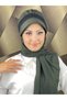 Tesettür Daily Black Silvery Shiny Scarf with Hat - 5