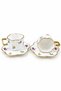 Gold Detailed Floral Patterned Porcelain Turkish Coffee Cup Set of 2 - 2