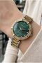 Luxury Looking Women's Wristwatch |   33 mm Steel Band, Green Dial with Stone Detail - 6