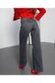 Women's Blue Belted High Waist Loose Wide Leg Jeans - 4