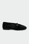 Nest Black Suede Comfortable Modern Genuine Leather Mary Jane Women's Flats