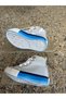 Blue Outer Material Linen Lace-Up and Zippered Children's Shoes - 2