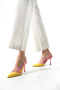 Kevin Women's Suede Detailed Buttoned Open Back Pointed Toe Heeled Shoes - 2