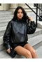 Women's Viral Zr Model New Season Stand Collar Leather Jacket - 4