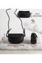 Women's Black Color Knot Detailed Flap Crossbody Bag Daily Shoulder Bag - 2