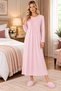 Women's Large Size Long Sleeve Dressing Gown Nightgown Melisa Fabric 2-Piece Set 75% Cotton 25% Viscose - 3