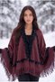 Fur Poncho Women's Fur Detailed Tasseled Triangle Shawl Poncho Knitwear Shoulder Shawl - 4