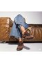 Brown Women's Genuine Leather Retro Sneaker Lace-Up Casual Sports Shoes - 6