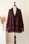 Fur Poncho Women's Fur Detailed Tasseled Triangle Shawl Poncho Knitwear Shoulder Shawl - 6