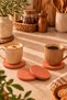 Decorative Concrete Orange Color 4 Piece Coaster Set Bohemian Style Coaster - 8