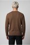 Men's Brown Hair Knit Zero Crew Neck Regular Knitwear Wool Blend Thick Acrylic Sweater - 3