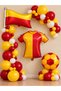 Party Galatasaray Themed Fan Birthday Balloon Set |   Flag, Jersey, and Soccer Ball Foil Balloons