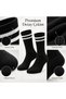 Unisex Black Socks with White Stripes Set of 9 Long Socks Daily Sports College Style Comfortable Women's Men's Socks - 3