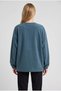 Women's Oil Smoked Basic 0 Crew Neck Unprinted Plain Oversize Loose Loose Fit Fleece Sweatshirt - 3