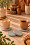 Decorative Concrete Gray Color 4 Piece Coaster Set Bohemian Style Coaster - 4