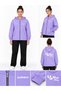 Women's Lilac Color Oversize Zippered Hooded Sweatshirt Jacket - 4