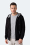 Nonstop I Men's Oversized Black Sweatshirt with Hood and Pockets - 4