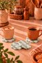 Decorative Concrete Marble Patterned Green Color Hexagonal Model 4 Piece Coaster Set Set Bohemian Style Coaster - 4