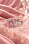 Pink and White Zircon Stone Detailed Adjustable Ring - 2